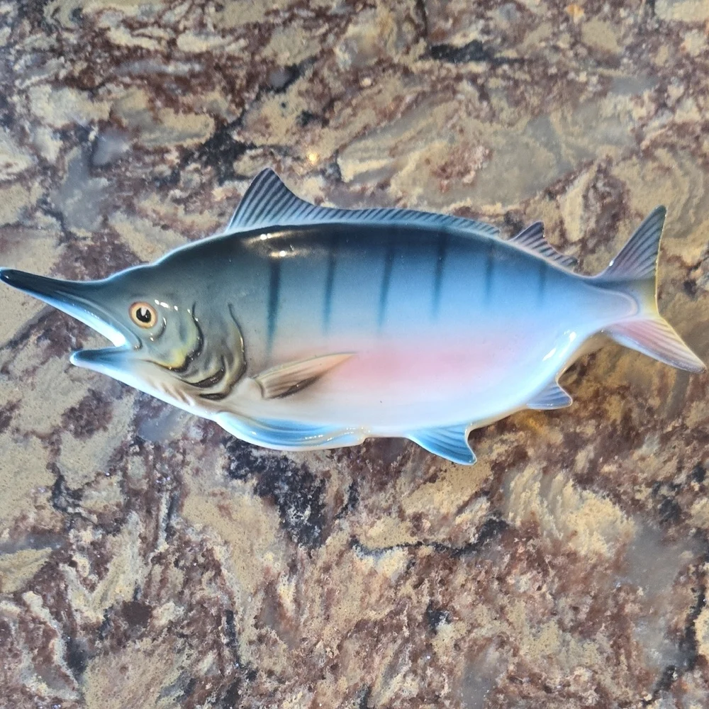 Blue and Pink Fish Figurine